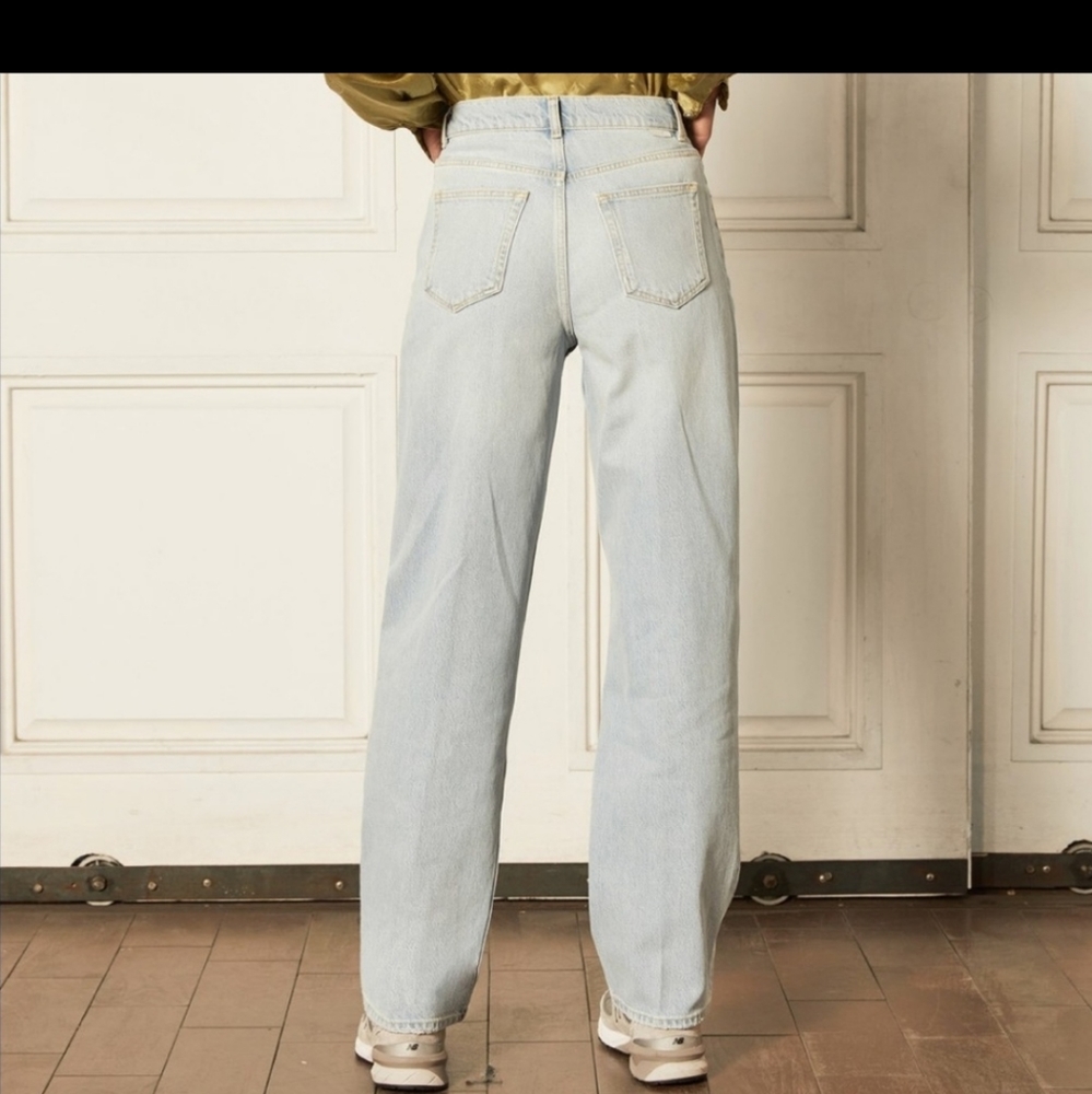 Free People style wide leg jeans pant - Picture 2 of 7